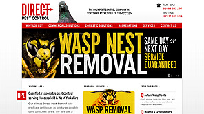 A screenshot of the Direct Pest Control website design